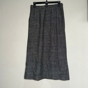 Eileen Fisher Womens Maxi Skirt XS Charcoal Linen Blend Capsule Classic Casual